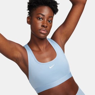 Nike Womens Swoosh Light Support Non-Padded Sports Bra | Light Armory Blue/White