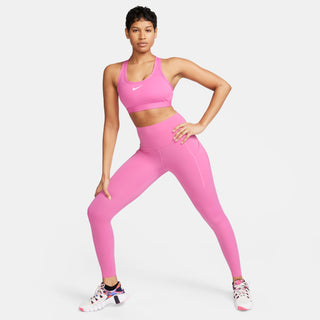 Nike Womens Swoosh Medium Support Sports Bra | Playful Pink/White