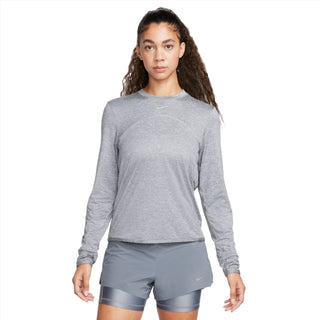 Nike Womens Dri-FIT Swift Element UV Crew-Neck | Smoke Grey/Reflective Silver