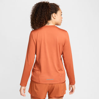 Nike Womens Dri-FIT Swift Element UV Running Top | Burnt Sunrise/Reflective Silver