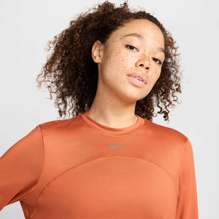 Nike Womens Dri-FIT Swift Element UV Running Top | Burnt Sunrise/Reflective Silver