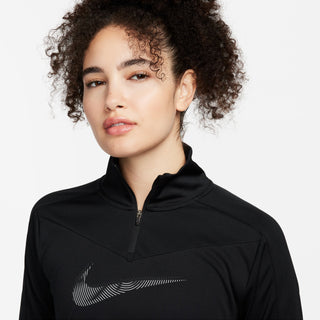 Nike Womens Dri-FIT Swoosh 1/4 Zip | Black/Cool Grey