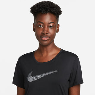 Nike Womens Dri-FIT Swoosh Running Tee | Black/Cool Grey