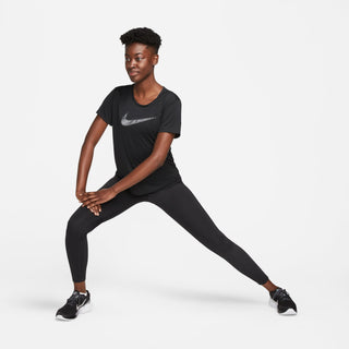 Nike Womens Dri-FIT Swoosh Running Tee | Black/Cool Grey