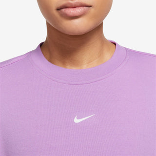 Nike Womens Dri-FIT One Crew Neck Sweatshirt | Rush Fuchsia/White