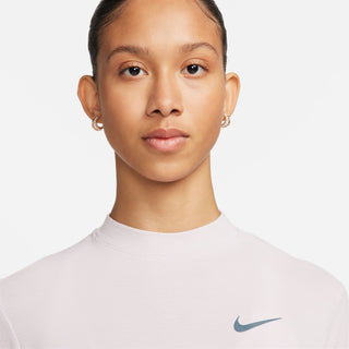 Nike Womens Swift Dri-FIT Mock Neck Running Top | Platinum Violet