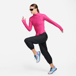 Nike Womens Dri-FIT 1/4 Zip Midlayer Trail Top | Fireberry/Cedar