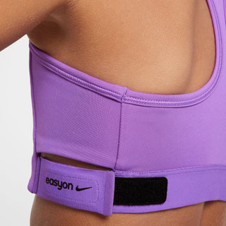 Nike Swoosh EasyOn Sports Bra | Black Raspberry/White