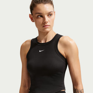 Nike Womens One Dri-FIT Cropped Tank | Black/White