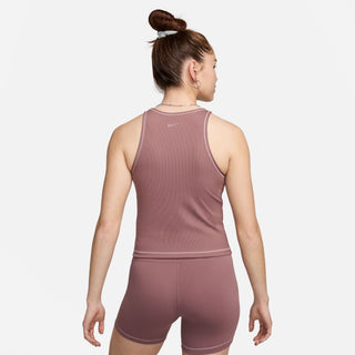 Nike Womens One Fitted Dri-FIT Ribbed Tank | Smokey Mauve/Platinum Violet