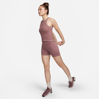 Nike Womens One Fitted Dri-FIT Ribbed Tank | Smokey Mauve/Platinum Violet