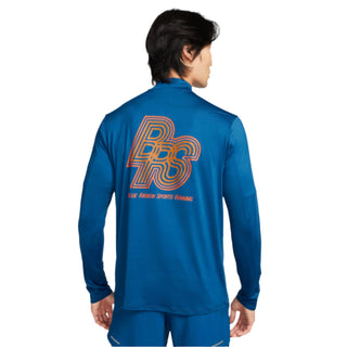 Nike Mens Element Running Blue Ribbon 1/2 Zip | Court Blue/Safety Orange