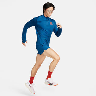 Nike Mens Element Running Blue Ribbon 1/2 Zip | Court Blue/Safety Orange