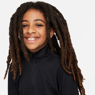 Nike Kids Multi Dri-FIT UV Long-Sleeved 1/2 Zip | Black/Reflective Silver