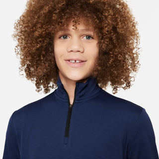 Nike Kids Multi Dri-FIT UV Long-Sleeved 1/2 Zip | Midnight Navy/Reflective Silver