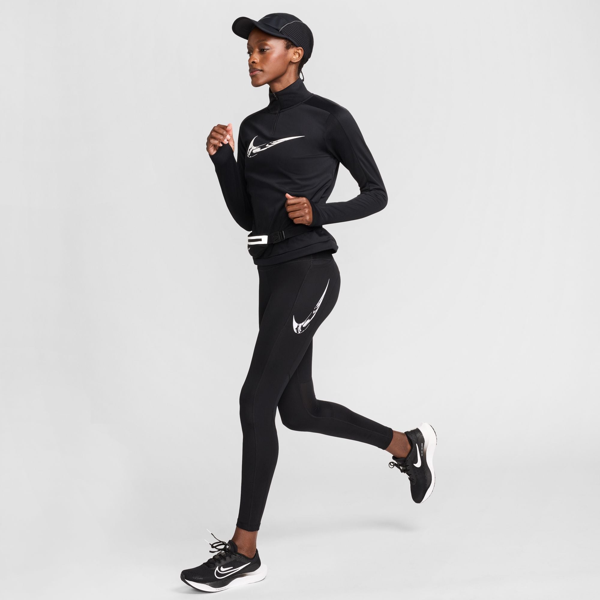 Mid Rise Womens Nike Swoosh Leggings Nike Womens Fast Swoosh Mid