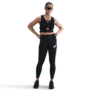 Nike Womens Tempo Swoosh Run 7/8 Leggings | Black/White