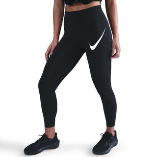 Nike Womens Tempo Swoosh Run 7/8 Leggings | Black/White