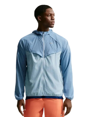 Nike Mens Repel UV Running Jacket | Work Blue/Armory Blue