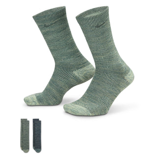 Nike Everyday Cushioned Crew Socks 2 Pack | Green/Navy