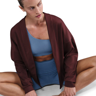 Nike Zenvy Dri-FIT Oversized Cardigan | Burgundy Crush
