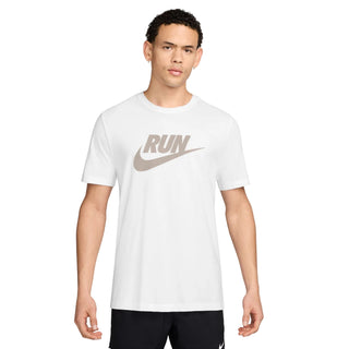 Nike Mens Dri-FIT RUN Swoosh Tee | White/ Moon Particle