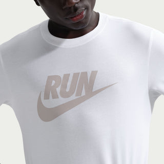 Nike Mens Dri-FIT RUN Swoosh Tee | White/ Moon Particle