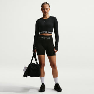 Nike Womens Pro Seamless 5" Biker Shorts | Black/White