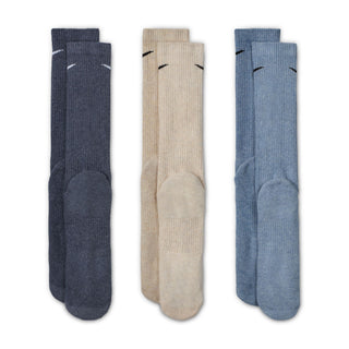Nike Everyday Push Cushioned Crew Socks (3 Pack) | Navy/Beige/Blue