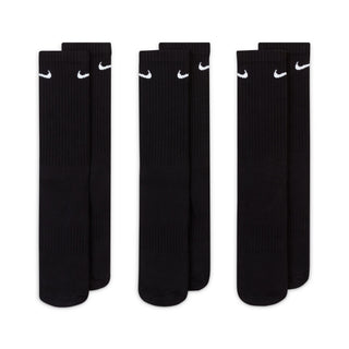NIKE UNISEX EVERYDAY CUSHIONED TRAINING CREW SOCKS 3PACK | BLACK