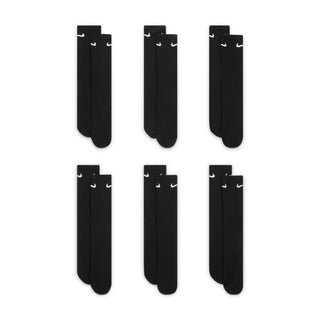 NIKE EVERYDAY CUSHION CREW SOCK - BLACK - 6 PACK