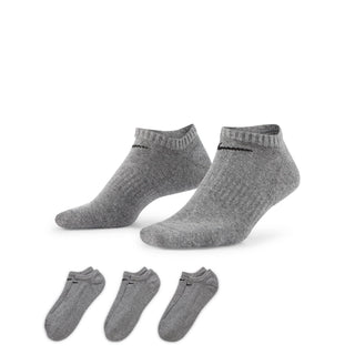 Nike Everyday Cushioned Training No-Show Socks 3PK | Carbon Heather/Black