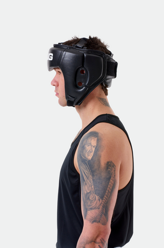 Sting Orion Gel Open Face Head Guard | Black