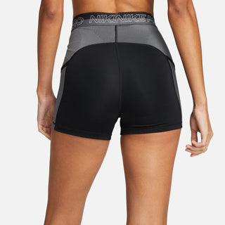 Nike Womens Pro High Waist 3" Training Shorts | Black/Iron Grey