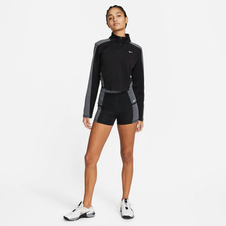 Nike Womens Pro High Waist 3" Training Shorts | Black/Iron Grey