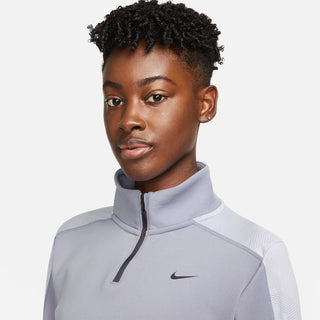 Nike Womens Dri-FIT Long Sleeved 1/4 Zip | Indigo Haze/Oxygen Purple
