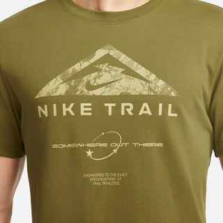 Nike Mens Dri-FIT Run Trail Tee | Olive Flak