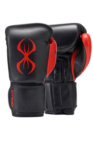 Sting Evolution Velcro Boxing Gloves | Black/Red