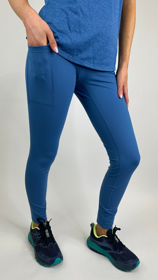 New Balance Womens Sleek Pocket High Rise Legging 27 | Blue Agate