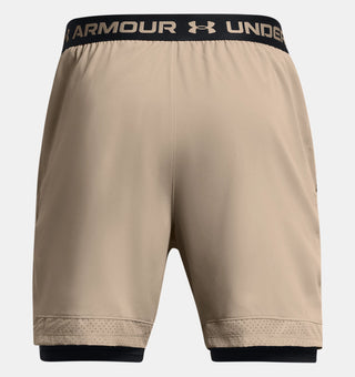 Under Armour Mens Vanish Woven 2-in-1 Shorts | Timberwolf Taupe