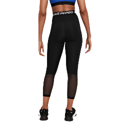 Nike Womens Pro High-Waisted 7/8 Mesh Panel Leggings | Black