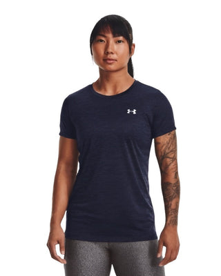 UNDER ARMOUR WOMENS TECH TWIST TEE | MIDNIGHT NAVY/CADET