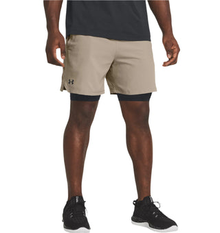 Under Armour Mens Vanish Woven 2-in-1 Shorts | Timberwolf Taupe