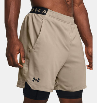 Under Armour Mens Vanish Woven 2-in-1 Shorts | Timberwolf Taupe