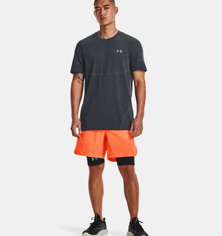 Under Armour Rush Seamless Legacy SS Tee | Pitch Gray/Black