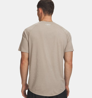 Under Armour Mens Tech Textured Tee | Timberwolf Taupe