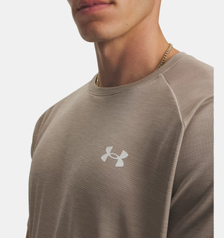 Under Armour Mens Tech Textured Tee | Timberwolf Taupe