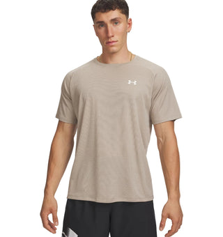 Under Armour Mens Tech Textured Tee | Timberwolf Taupe