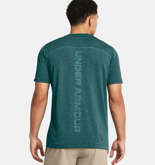 Under Armour Mens Vanish Elite Seamless Wordmark Tee | Hydro Teal