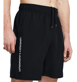 Under Armour Mens Wordmark Shorts | Black/White